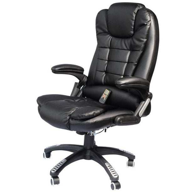 Black 1 Homgrace Swivel Gaming Massage Chair Ergonomic PU Leather Executive Office Chair Vibrating 7 Point Wireless Massage Chair with Heating Function